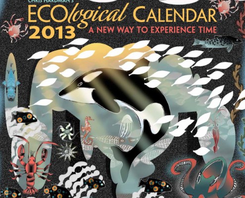 Forget about traditional calendars… it’s time to reconnect with the natural world!
Chris Hardman’s revolutionary ECOlogical Calendar – like nature itself – marks time by the seasonal changes in life on Earth – from winter snows to spring flowers, from summer sun to autumn leaves.
Now in its ninth edition, the ECOlogical Calendar will transform your concept of time while providing a daily reminder of our responsibility to safeguard our amazing corner of the cosmos. Designed for use in the Northern Hemisphere, it presents a host of details about our natural world.